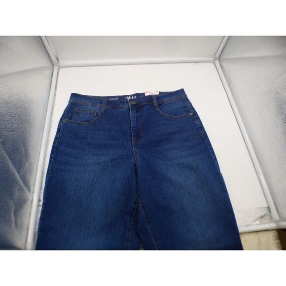 Stye& Co Hi Rise Slim-Leg curvy Fit Jeans, Short, 10S, Vernona Wash - Picture 3 of 10